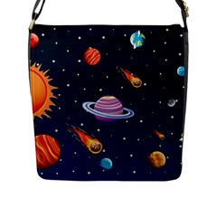 Background-template-with-bright-stars-dark-sky Flap Closure Messenger Bag (l) by Jancukart