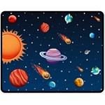 Background-template-with-bright-stars-dark-sky Double Sided Fleece Blanket (Medium)  58.8 x47.4  Blanket Front