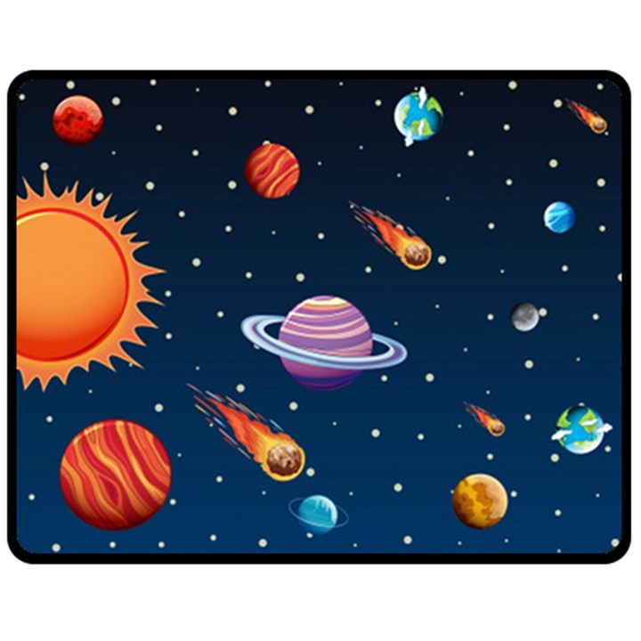 Background-template-with-bright-stars-dark-sky Double Sided Fleece Blanket (Medium) 