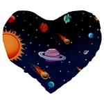 Background-template-with-bright-stars-dark-sky Large 19  Premium Flano Heart Shape Cushions Back