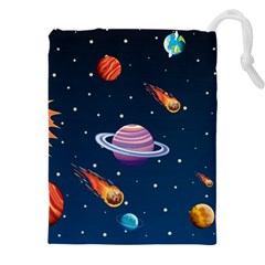 Background-template-with-bright-stars-dark-sky Drawstring Pouch (4xl) by Jancukart