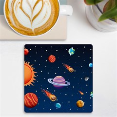 Background-template-with-bright-stars-dark-sky Uv Print Square Tile Coaster  by Jancukart