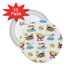 Vector-pattern-with-funny-animals-cartoon-summer-holiday-beach 2 25  Buttons (10 Pack) 