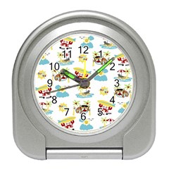 Vector-pattern-with-funny-animals-cartoon-summer-holiday-beach Travel Alarm Clock