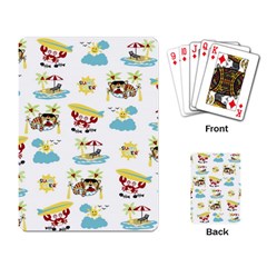 Vector-pattern-with-funny-animals-cartoon-summer-holiday-beach Playing Cards Single Design (rectangle)