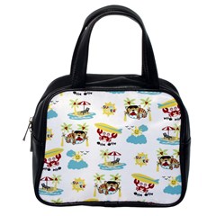 Vector-pattern-with-funny-animals-cartoon-summer-holiday-beach Classic Handbag (one Side)