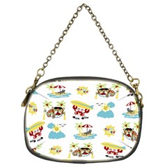 Vector-pattern-with-funny-animals-cartoon-summer-holiday-beach Chain Purse (two Sides)