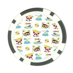 Vector-pattern-with-funny-animals-cartoon-summer-holiday-beach Poker Chip Card Guard (10 Pack)