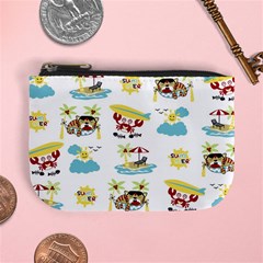 Vector-pattern-with-funny-animals-cartoon-summer-holiday-beach Mini Coin Purse