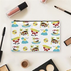 Vector-pattern-with-funny-animals-cartoon-summer-holiday-beach Cosmetic Bag (medium) by Jancukart