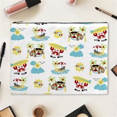 Vector-pattern-with-funny-animals-cartoon-summer-holiday-beach Cosmetic Bag (xl)