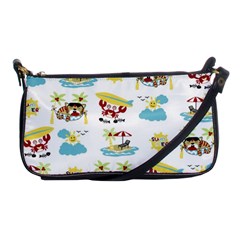 Vector-pattern-with-funny-animals-cartoon-summer-holiday-beach Shoulder Clutch Bag