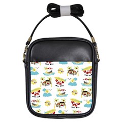 Vector-pattern-with-funny-animals-cartoon-summer-holiday-beach Girls Sling Bag