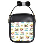 Vector-pattern-with-funny-animals-cartoon-summer-holiday-beach Girls Sling Bag Front