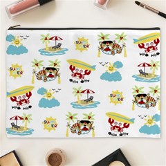 Vector-pattern-with-funny-animals-cartoon-summer-holiday-beach Cosmetic Bag (xxxl)