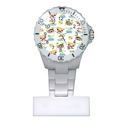 Vector-pattern-with-funny-animals-cartoon-summer-holiday-beach Plastic Nurses Watch