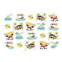 Vector-pattern-with-funny-animals-cartoon-summer-holiday-beach Mini Square Pill Box