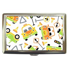 Seamless-pattern-vector-illustration-vehicles-cartoon Cigarette Money Case