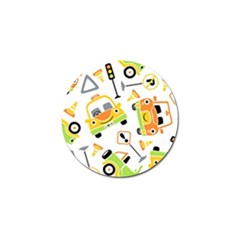 Seamless-pattern-vector-illustration-vehicles-cartoon Golf Ball Marker