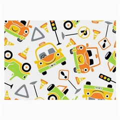 Seamless-pattern-vector-illustration-vehicles-cartoon Large Glasses Cloth (2 Sides) by Jancukart