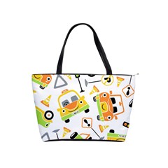 Seamless-pattern-vector-illustration-vehicles-cartoon Classic Shoulder Handbag