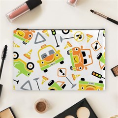 Seamless-pattern-vector-illustration-vehicles-cartoon Cosmetic Bag (large)