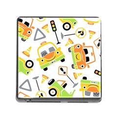 Seamless-pattern-vector-illustration-vehicles-cartoon Memory Card Reader (square 5 Slot)