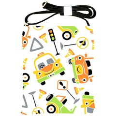 Seamless-pattern-vector-illustration-vehicles-cartoon Shoulder Sling Bag by Jancukart