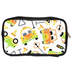 Seamless-pattern-vector-illustration-vehicles-cartoon Toiletries Bag (two Sides)