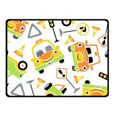 Seamless-pattern-vector-illustration-vehicles-cartoon Fleece Blanket (small) by Jancukart