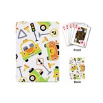 Seamless-pattern-vector-illustration-vehicles-cartoon Playing Cards Single Design (Mini) Back