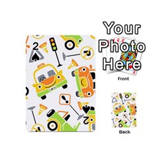 Seamless-pattern-vector-illustration-vehicles-cartoon Playing Cards 54 Designs (mini)