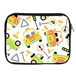 Seamless-pattern-vector-illustration-vehicles-cartoon Apple iPad 2/3/4 Zipper Cases Front