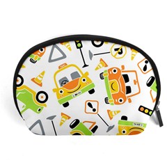 Seamless-pattern-vector-illustration-vehicles-cartoon Accessory Pouch (large)