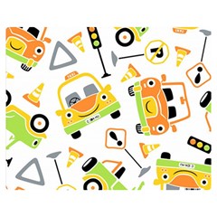 Seamless-pattern-vector-illustration-vehicles-cartoon Double Sided Flano Blanket (medium)  by Jancukart