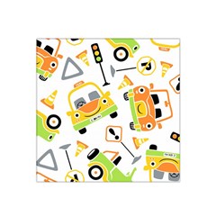 Seamless-pattern-vector-illustration-vehicles-cartoon Satin Bandana Scarf 22  X 22  by Jancukart