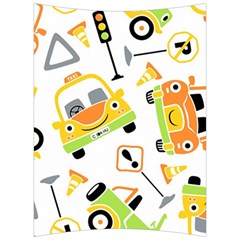 Seamless-pattern-vector-illustration-vehicles-cartoon Back Support Cushion by Jancukart