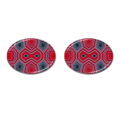 Abstract Pattern Geometric Backgrounds  Cufflinks (oval) by Eskimos