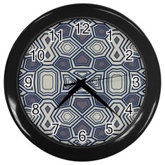 Abstract Pattern Geometric Backgrounds Wall Clock (black) by Eskimos