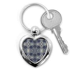 Abstract Pattern Geometric Backgrounds Key Chain (heart) by Eskimos