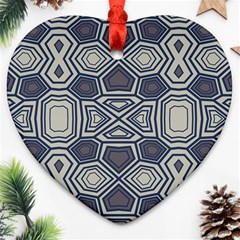 Abstract Pattern Geometric Backgrounds Heart Ornament (two Sides)