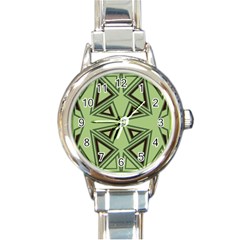 Abstract Pattern Geometric Backgrounds Round Italian Charm Watch by Eskimos