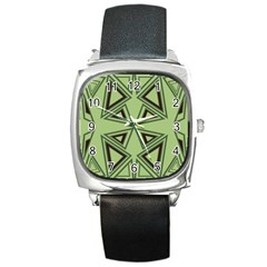 Abstract Pattern Geometric Backgrounds Square Metal Watch by Eskimos