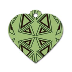 Abstract Pattern Geometric Backgrounds Dog Tag Heart (one Side) by Eskimos