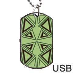 Abstract Pattern Geometric Backgrounds Dog Tag Usb Flash (one Side) by Eskimos