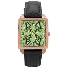 Abstract Pattern Geometric Backgrounds Rose Gold Leather Watch  by Eskimos