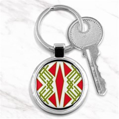 Abstract Pattern Geometric Backgrounds Key Chain (round) by Eskimos