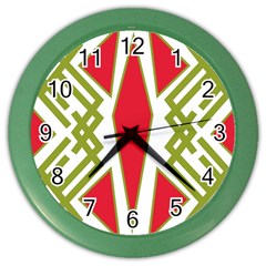 Abstract Pattern Geometric Backgrounds Color Wall Clock by Eskimos