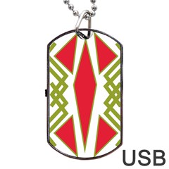 Abstract Pattern Geometric Backgrounds Dog Tag Usb Flash (one Side) by Eskimos