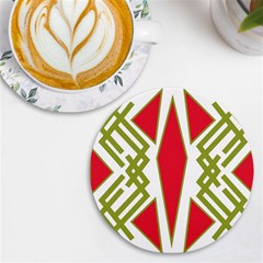 Abstract Pattern Geometric Backgrounds Uv Print Round Tile Coaster by Eskimos